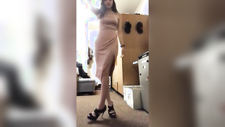 Long-legged Desi girl takes off a dress to impress men in solo porn video | XXX Video on AllSex.XXX