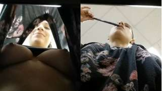 Girl knows about porn perv under the table so she shows Desi boobs | XXX Video on AllSex.XXX