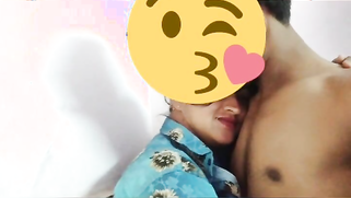 Desi girl in floral shirt kisses porn partner being covered with a smile | XXX Video on AllSex.XXX