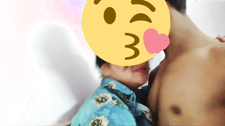 Desi girl in floral shirt kisses porn partner being covered with a smile | XXX Video on AllSex.XXX