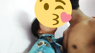 Desi girl in floral shirt kisses porn partner being covered with a smile | XXX Video on AllSex.XXX