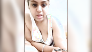 Desi wife with dissected eyebrow flashes tits during the porn video call | XXX Video on AllSex.XXX