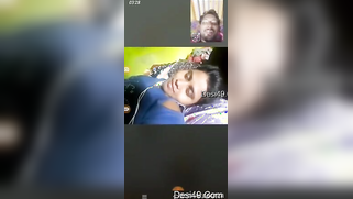 Mustached hubby is glad to see Desi's boobs during the porn video call | XXX Video on AllSex.XXX