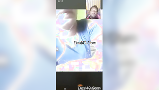 Mustached hubby is glad to see Desi's boobs during the porn video call | XXX Video on AllSex.XXX