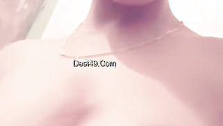 Shower room is a place where the young Desi porn model squeezes tits | XXX Video on AllSex.XXX