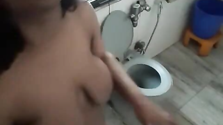Nerdy Desi coed chooses the bathroom as a place to film porn video | XXX Video on AllSex.XXX