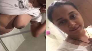 Desi woman touches massive tits and pussy before shower porn video | XXX Video on AllSex.XXX