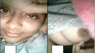 Amazing Desi babe undresses and touches her XXX nipples on video