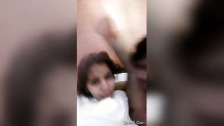 Playful Desi chick and her hubby making hot XXX video on the bed