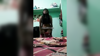 Desi brunette XXX strips to show her huge tits and fluffy pussy | XXX Video on AllSex.XXX