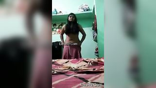 Desi brunette XXX strips to show her huge tits and fluffy pussy | XXX Video on AllSex.XXX