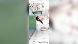 Sexy XXX video of Desi brunette showing perky tits in the bathroom | XXX Video on AllSex.XXX