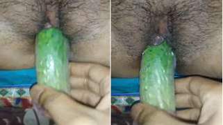 Aroused male XXX sticks cucumber into Desi wife's pussy before sex | XXX Video on AllSex.XXX