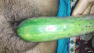 Aroused male XXX sticks cucumber into Desi wife's pussy before sex | XXX Video on AllSex.XXX