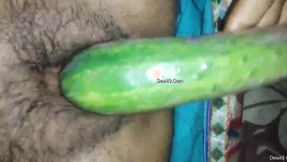 Aroused male XXX sticks cucumber into Desi wife's pussy before sex | XXX Video on AllSex.XXX
