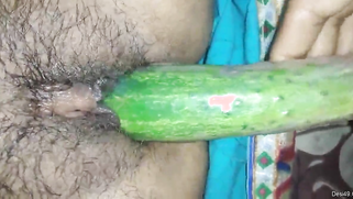 Aroused male XXX sticks cucumber into Desi wife's pussy before sex | XXX Video on AllSex.XXX