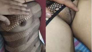 Hot Desi babe in fishnet dress has her pussy XXX rubbed by lover | XXX Video on AllSex.XXX