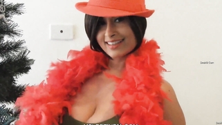 Busty Desi MILF in red XXX teases with her curves in X-mas video | XXX Video on AllSex.XXX