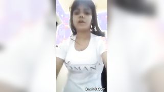 Teen Desi cutie makes XXX video showing off her big bouncing tits