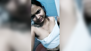 Pretty girl XXX strips showing her slender Desi body for camera | XXX Video on AllSex.XXX