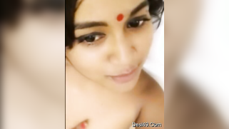 Happy male enjoys his young Desi wife and sucks her cute nipples