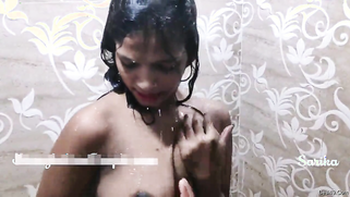 Desi babe in red lingerie gets all wet XXX posing in the shower | XXX Video on AllSex.XXX