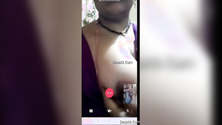 Webcam partner XXX strokes dick watching big boob of Desi model