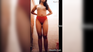 Hot XXX Desi model takes off red panties to reveal bubble booty | XXX Video on AllSex.XXX