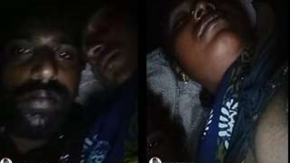 Horny male licks his Desi wife's sweet tits during XXX video call