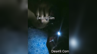 Hot night show of Desi babe XXX revealing her big tits on the bed