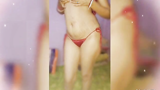 Desi mommy puts off sexy red lingerie to show XXX boobs and pussy | XXX Video on AllSex.XXX