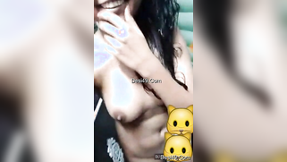 Hot XXX video call with lecherous Desi babe showing off her boobs