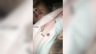 Lascivious MILF teasing with her natural XXX boobs and Desi pussy