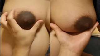 XXX video of busty teen with dark nipples being touches by horny guy | XXX Video on AllSex.XXX