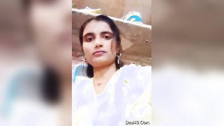 No nakedness but teasing by sex-addicted Desi aunty in front of camera