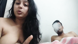 Nice Indian babe with wavy hair and inamorato talk on cam in the nude | XXX Video on AllSex.XXX