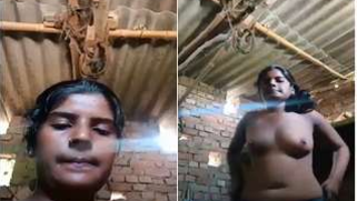 Pretty Indian girl takes clothes off and poses naked in front of cam