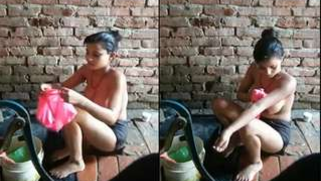 Modest Desi girl has no shower cabin but green bucket to wash herself | XXX Video on AllSex.XXX