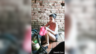 Modest Desi girl has no shower cabin but green bucket to wash herself | XXX Video on AllSex.XXX