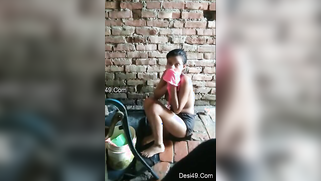 Modest Desi girl has no shower cabin but green bucket to wash herself | XXX Video on AllSex.XXX