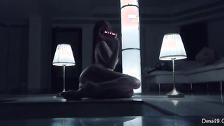 Indian girl feels like porn queen lying on the floor in te nude posing | XXX Video on AllSex.XXX