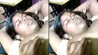 Delectable Indian babe sleeps but cameraman gets on top to fool around