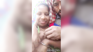 Bearded man kisses Desi coed and plays with sensitive tits outdoors | XXX Video on AllSex.XXX