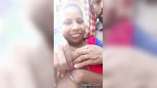 Bearded man kisses Desi coed and plays with sensitive tits outdoors | XXX Video on AllSex.XXX