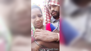 Bearded man kisses Desi coed and plays with sensitive tits outdoors | XXX Video on AllSex.XXX