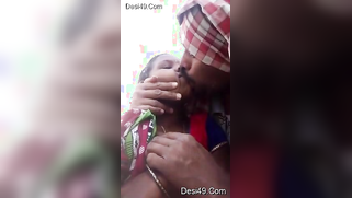 Bearded man kisses Desi coed and plays with sensitive tits outdoors | XXX Video on AllSex.XXX