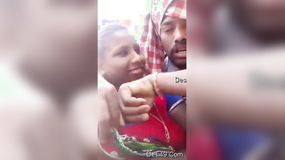 Bearded man kisses Desi coed and plays with sensitive tits outdoors | XXX Video on AllSex.XXX