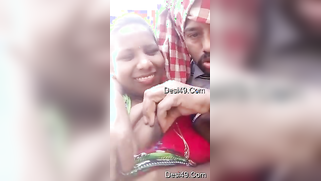 Bearded man kisses Desi coed and plays with sensitive tits outdoors | XXX Video on AllSex.XXX