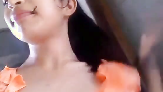 Indian babe in orange takes clothes off to flaunt boobs and buttocks | XXX Video on AllSex.XXX