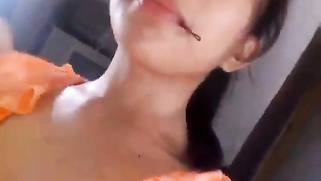 Indian babe in orange takes clothes off to flaunt boobs and buttocks | XXX Video on AllSex.XXX